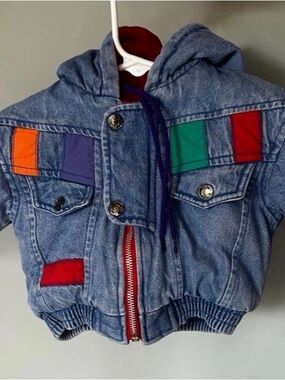 Vintage Colorblock Toddler Denim Jacket
